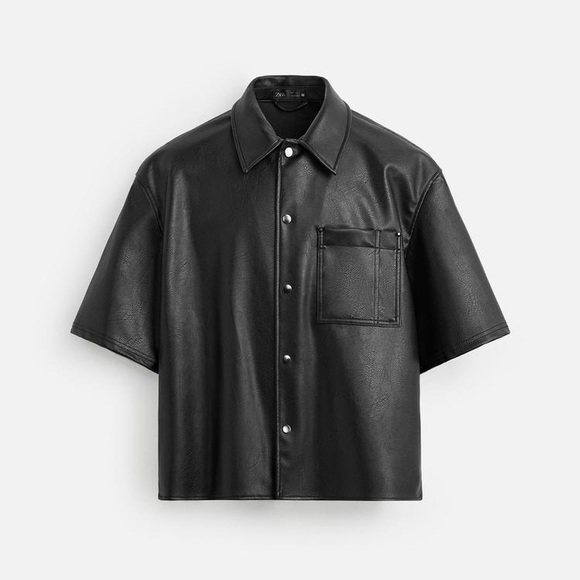 Zara Other - ZARA / FAUX LEATHER OVERSHIRT